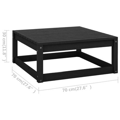 vidaXL 3-tlg. Garten-Lounge-Set mit Kissen Schwarz Kiefer Massivholz