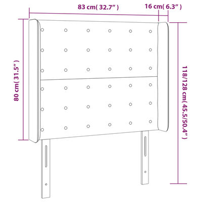 vidaXL Kopfteil mit Ohren Cappuccino-Braun 83x16x118/128 cm Kunstleder