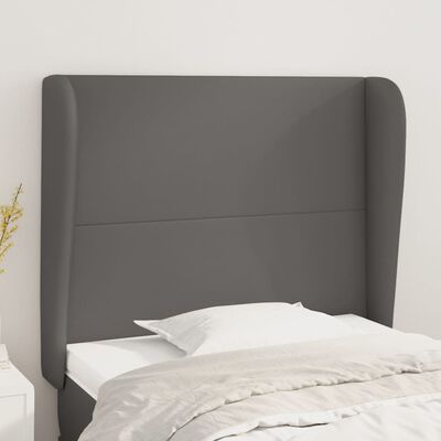 vidaXL Kopfteil mit Ohren Grau 103x23x118/128 cm Kunstleder