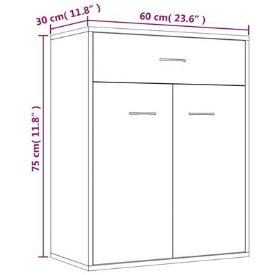 vidaXL Sideboard Räuchereiche 60x30x75 cm Holzwerkstoff