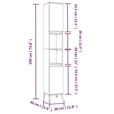 vidaXL 3-tlg. Badmöbel-Set Sonoma-Eiche Holzwerkstoff