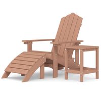 vidaXL Adirondack-Gartenstuhl mit Hocker & Tisch HDPE Braun