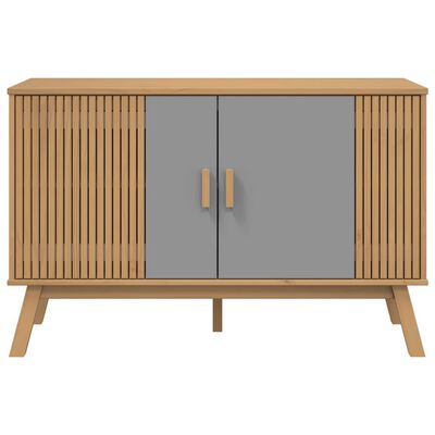 vidaXL Sideboard OLDEN Grau und Braun 114x43x73,5 cm Massivholz Kiefer