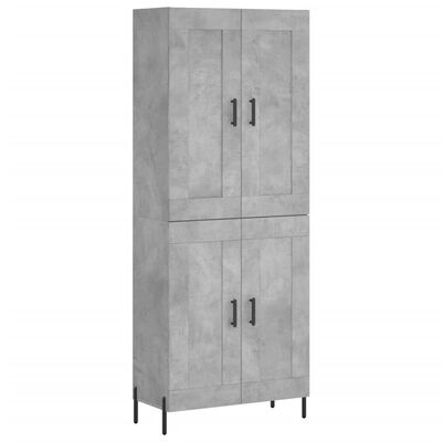 vidaXL Highboard Betongrau 69,5x34x180 cm Holzwerkstoff