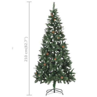 vidaXL Künstlicher Weihnachtsbaum mit Beleuchtung & Kugeln 210 cm