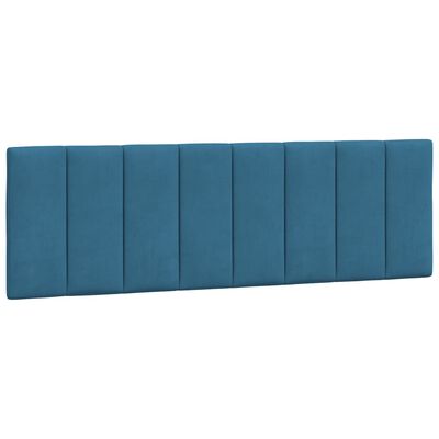 vidaXL Bett mit Matratze Blau 160x200 cm Samt