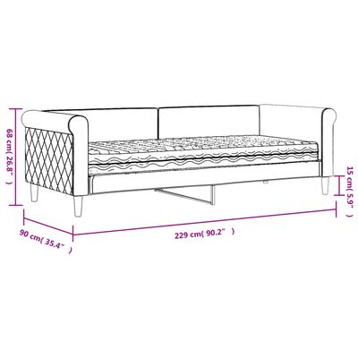 vidaXL Tagesbett mit Matratze Dunkelgrün 80x200 cm Samt