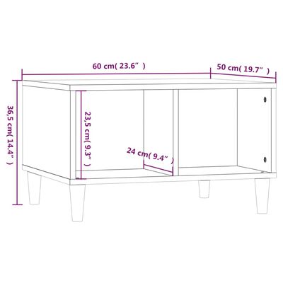 vidaXL Couchtisch Braun Eichen-Optik 60x50x36,5 cm Holzwerkstoff