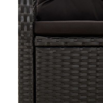 vidaXL 5-tlg. Garten-Essgruppe mit Kissen Schwarz Poly Rattan