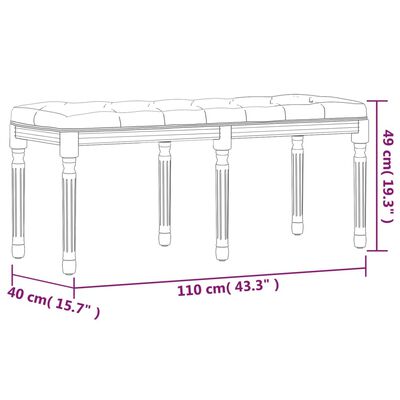 vidaXL Sitzbank Dunkelgrau 110x40x49 cm Stoff