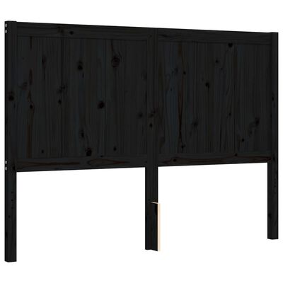 vidaXL Massivholzbett mit Kopfteil Schwarz 140x190 cm