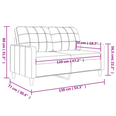 vidaXL B-Ware 2-Sitzer-Sofa Creme 120 cm Kunstleder