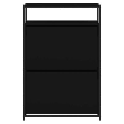 vidaXL Schuhschrank Schwarz 75x34x112 cm Holzwerkstoff