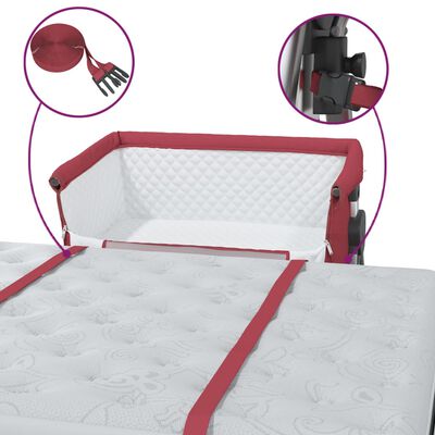 vidaXL Babybett mit Matratze Rot Leinenstoff