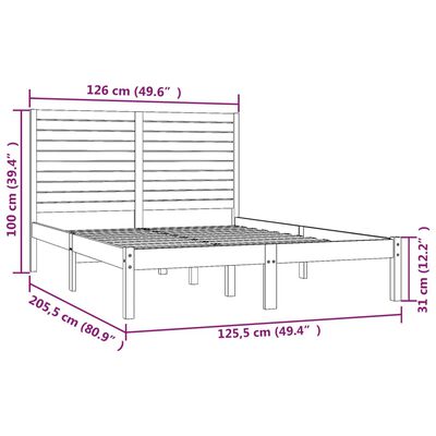 vidaXL Massivholzbett Weiß 120x200 cm