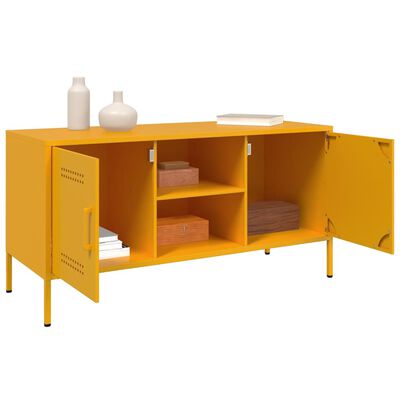 vidaXL TV-Schrank Senfgelb 100,5x39x50,5 cm Stahl