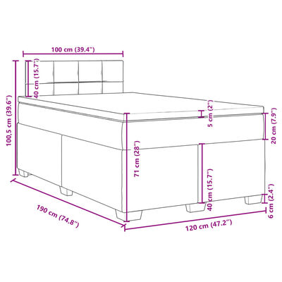 vidaXL Boxspringbett mit Matratze Schwarz 120x190 cm Samt