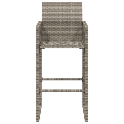 vidaXL Garten-Barhocker 2 Stk. Grau Poly Rattan