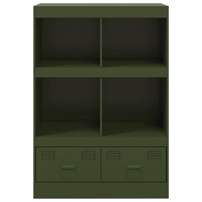 vidaXL Highboard Olivgrün 67x39x95 cm Stahl