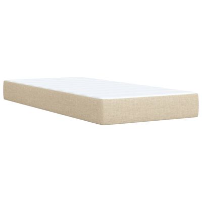 vidaXL Boxspringbett mit Matratze Creme 90x200 cm Stoff