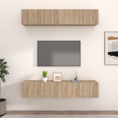 vidaXL TV-Schränke 4 Stk. Sonoma-Eiche 80x30x30 cm Holzwerkstoff