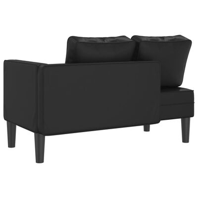 vidaXL Chaiselongue mit Kissen Schwarz Kunstleder