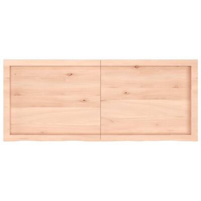 vidaXL Tischplatte 120x50x(2-4) cm Massivholz Eiche Unbehandelt