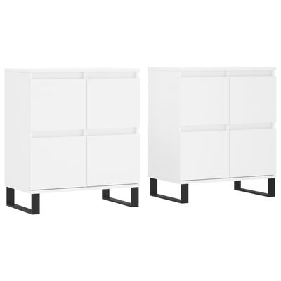 vidaXL Sideboards 2 Stk. Weiß Holzwerkstoff