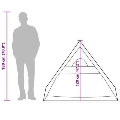 vidaXL Campingzelt A-Form 2 Personen Grau Wasserdicht