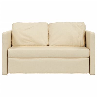 vidaXL Bodensofa mit Schlaffunktion Creme 112x174x55 cm Stoff