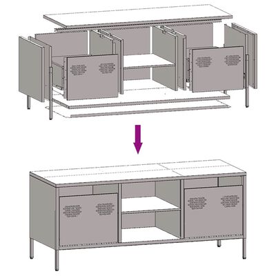 vidaXL TV-Schrank Rosa 101,5x39x43,5 cm Kaltgewalzter Stahl