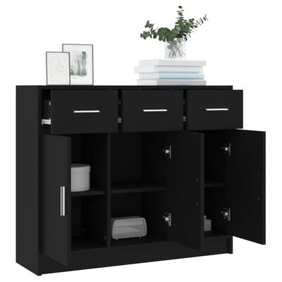 vidaXL Sideboard Schwarz 91x28x75 cm Holzwerkstoff