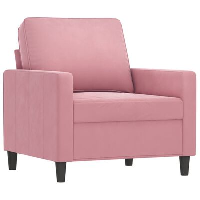 vidaXL Sessel mit Hocker Rosa 60 cm Samt