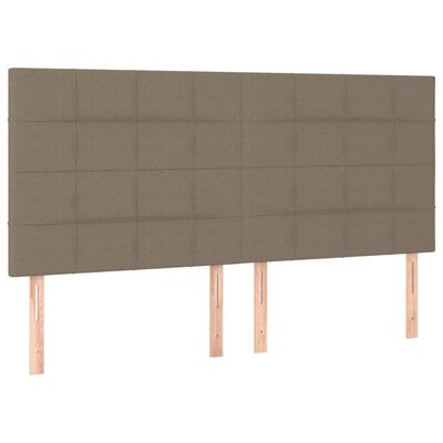 vidaXL LED Kopfteil Taupe 160x5x118/128 cm Stoff