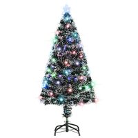 vidaXL Weihnachtsbaum mit Beleuchtung und Ständer 120 cm Glasfaser