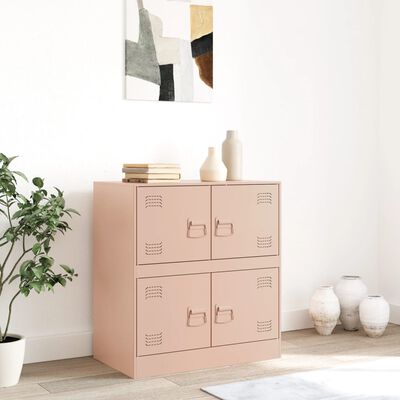 vidaXL Sideboard Rosa 67x39x73 cm Stahl