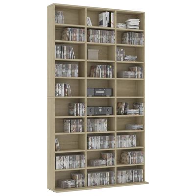 vidaXL CD-Schrank Sonoma-Eiche 102x16x177,5 cm Holzwerkstoff