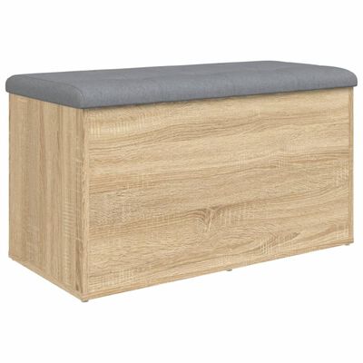 vidaXL Sitzbank mit Stauraum Sonoma-Eiche 82x42x45 cm Holzwerkstoff