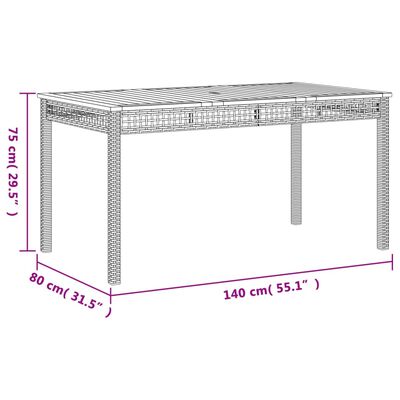 vidaXL 5-tlg. Garten-Essgruppe mit Kissen Beige Poly Rattan