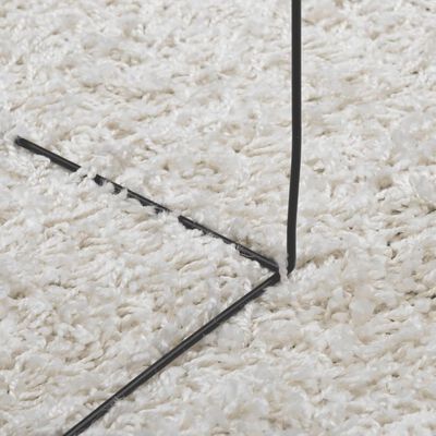 vidaXL Teppich Shaggy Hochflor Modern Creme 80x150 cm