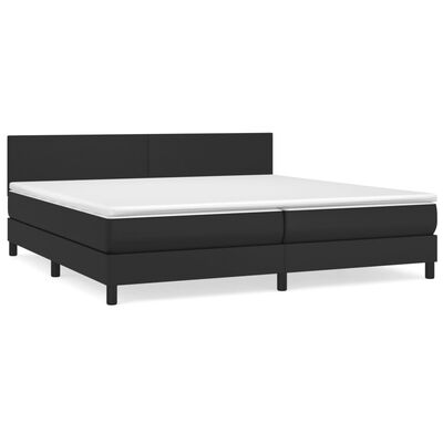 vidaXL Boxspringbett mit Matratze Schwarz 200x200 cm Kunstleder