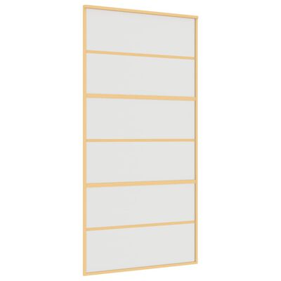 vidaXL Schiebetür Golden 102,5x205 cm Matt ESG-Glas und Aluminium