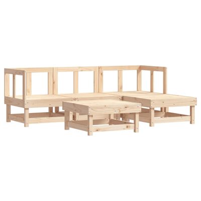 vidaXL 5-tlg. Garten-Lounge-Set mit Kissen Massivholz