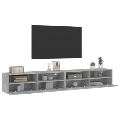 vidaXL TV-Wandschränke 2 Stk. Betongrau 100x30x30 cm Holzwerkstoff