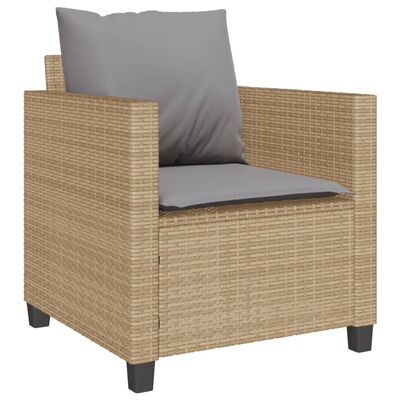 vidaXL 3-tlg. Bistro-Set mit Kissen Beige Poly Rattan