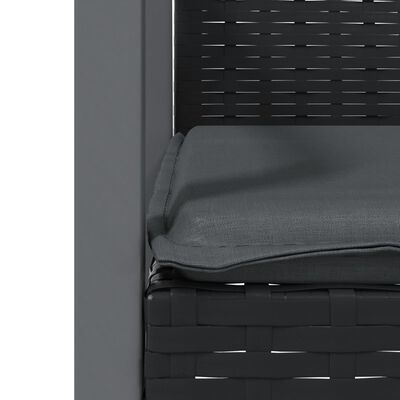 vidaXL Gartenstühle mit Kissen 4 Stk. Schwarz 56,5x57x83cm Poly Rattan