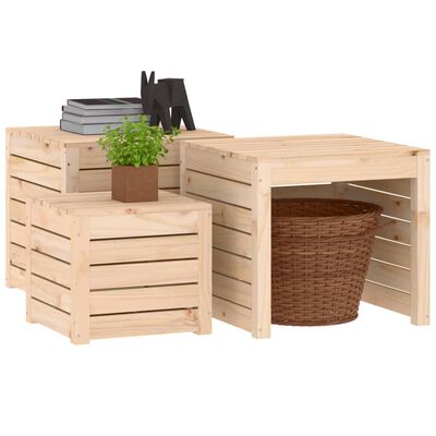 vidaXL 3-tlg. Gartenbox-Set Massivholz Kiefer