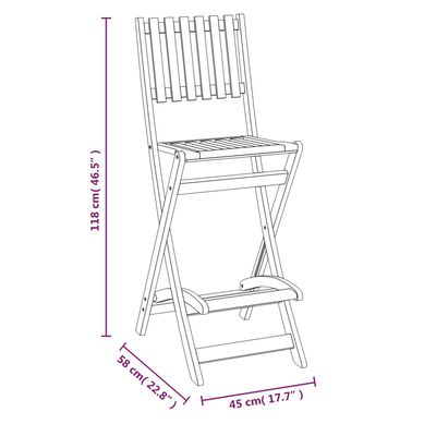 vidaXL 5-tlg. Gartenbar-Set Massivholz Akazie