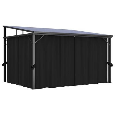 vidaXL Pavillon mit Vorhängen 405x294x244 cm Anthrazit