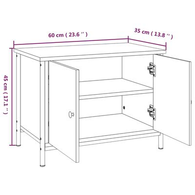 vidaXL TV-Schrank mit Türen Schwarz 60x35x45 cm Holzwerkstoff